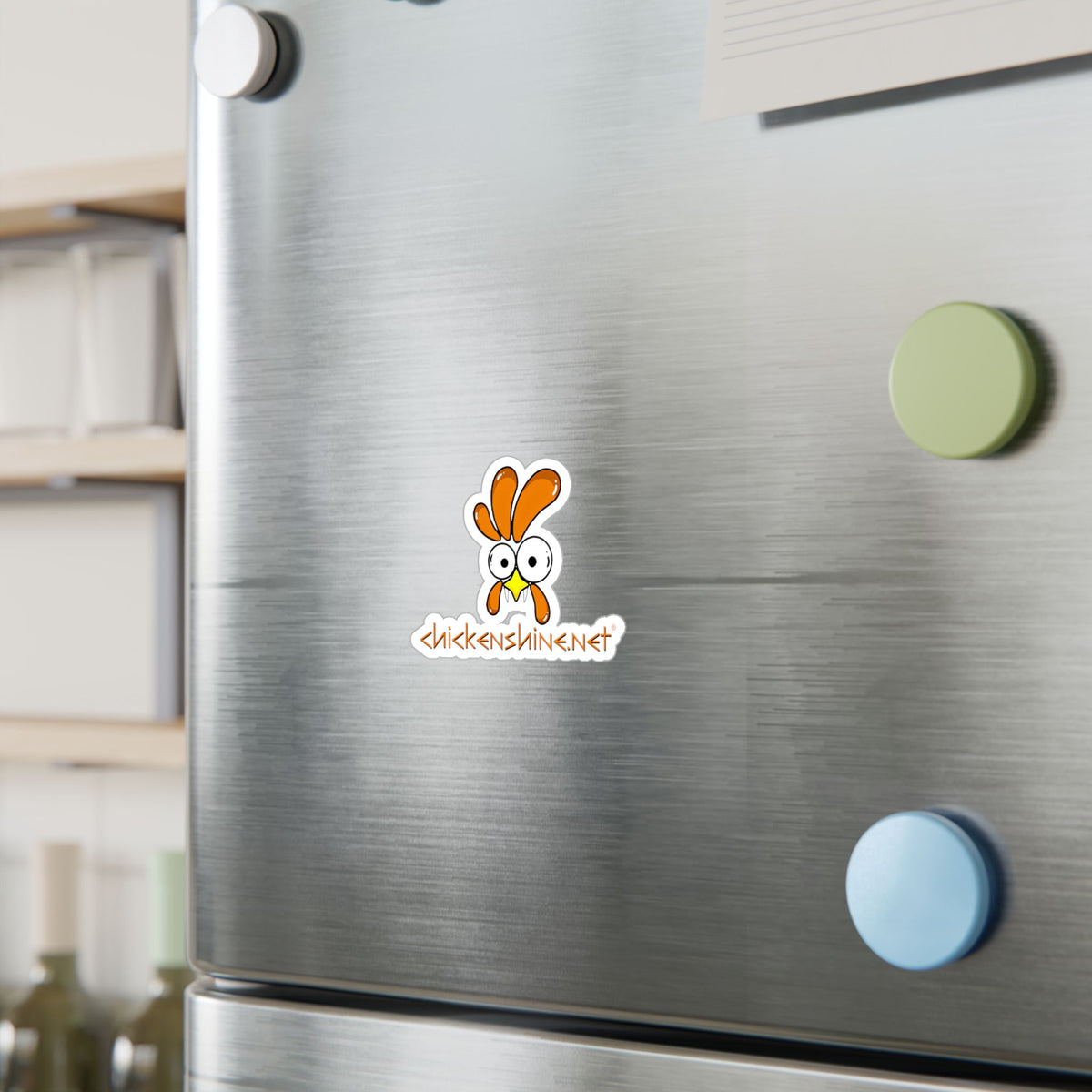 Halloween Chicken Shine Vinyl Sticker — Kiss-Cut Vampire Chicken Decal for Laptops, Water Bottles & Windows