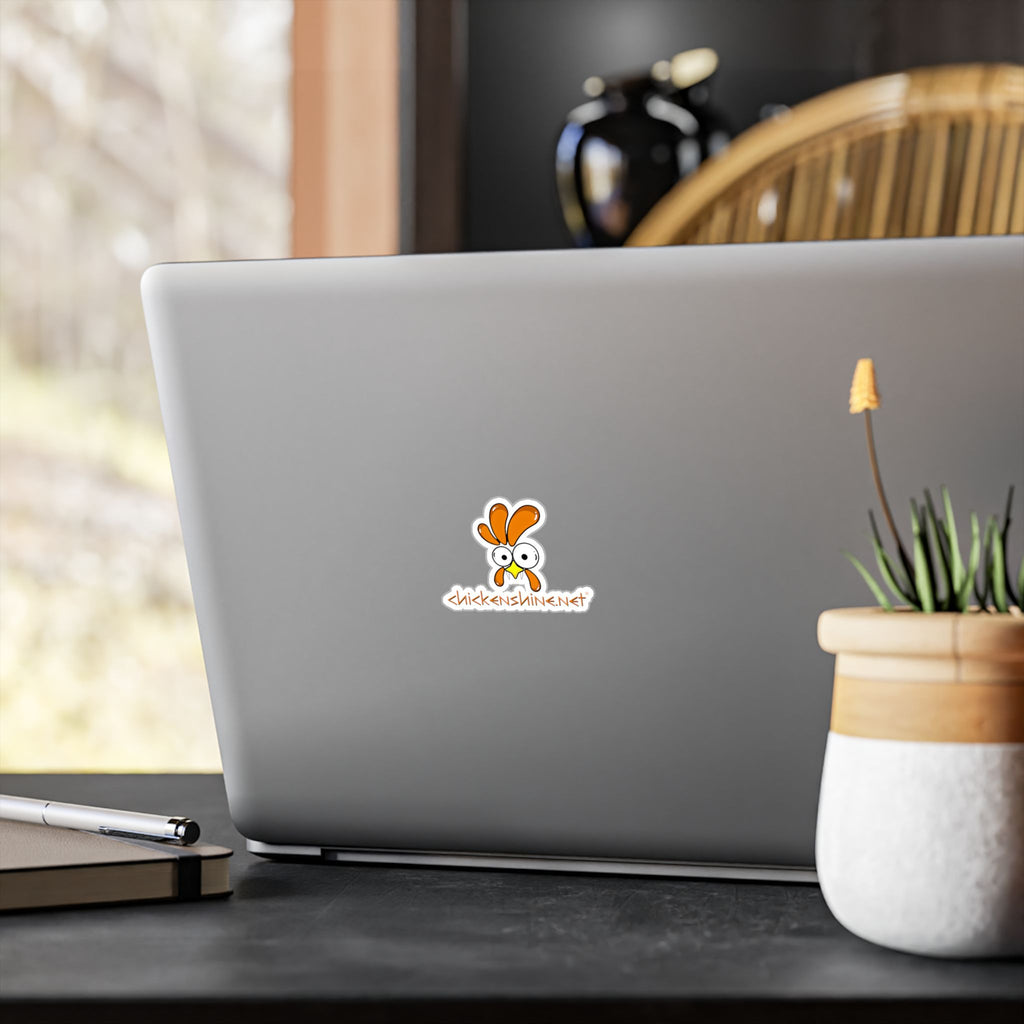Halloween Chicken Shine Vinyl Sticker — Kiss-Cut Vampire Chicken Decal for Laptops, Water Bottles & Windows