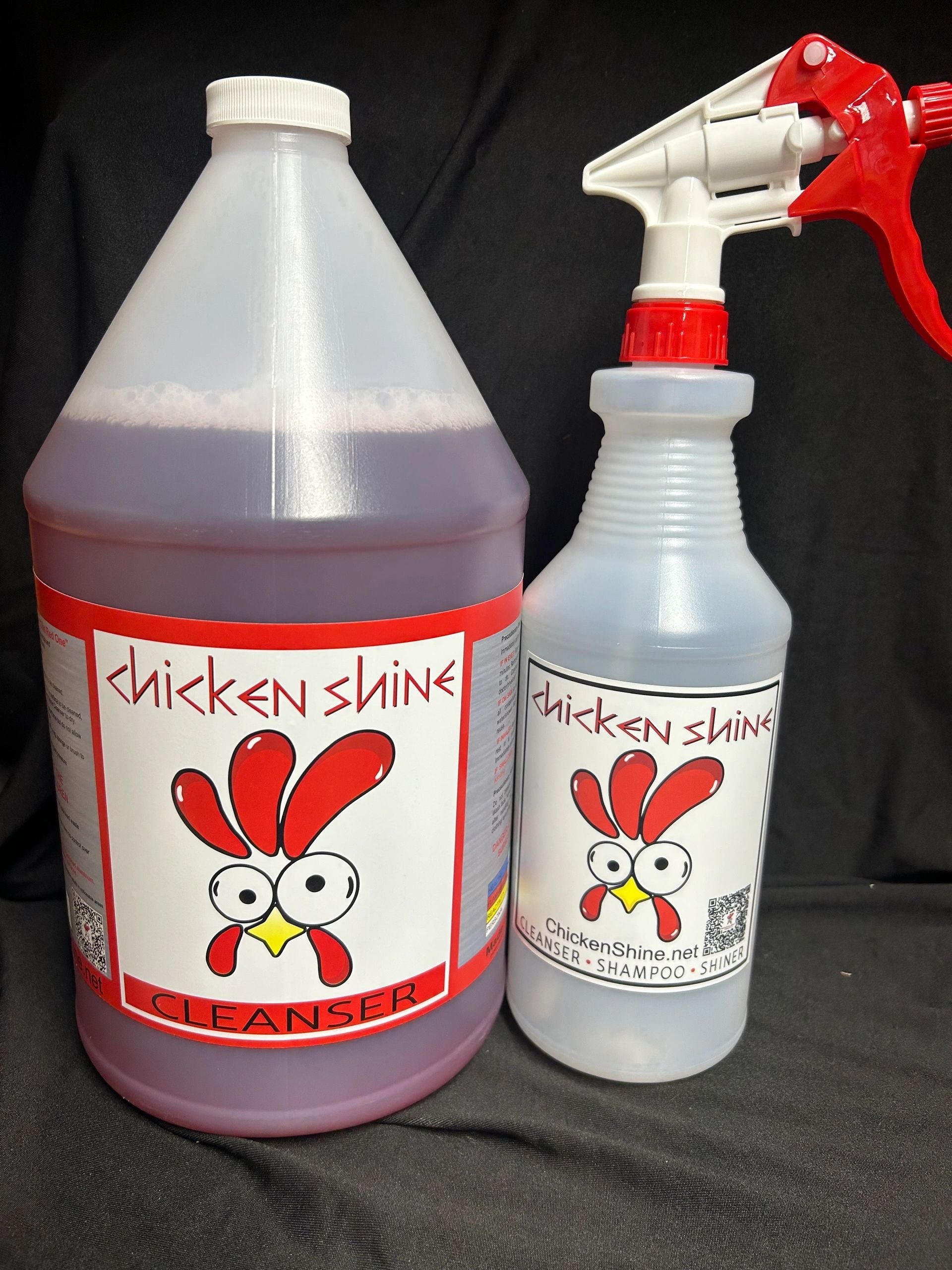 1 Gallon Chicken Shine Cleanser Starter Kit w/ Heavy Duty Spray Bottle